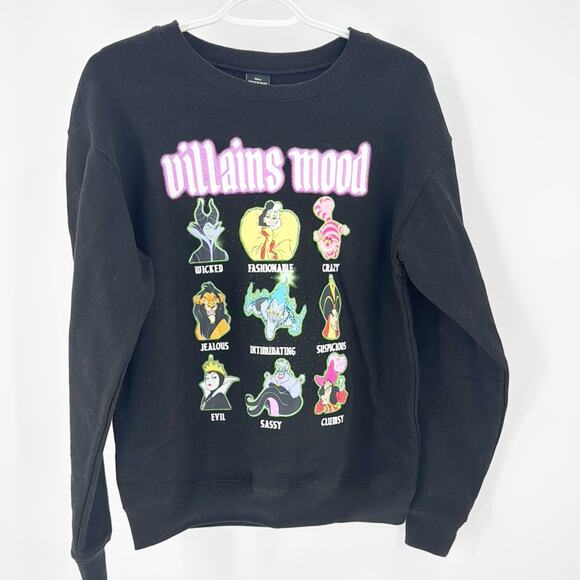 Disney’s Villains graphic black sweatshirt Halloween casual warm lightweight - Picture 1 of 6